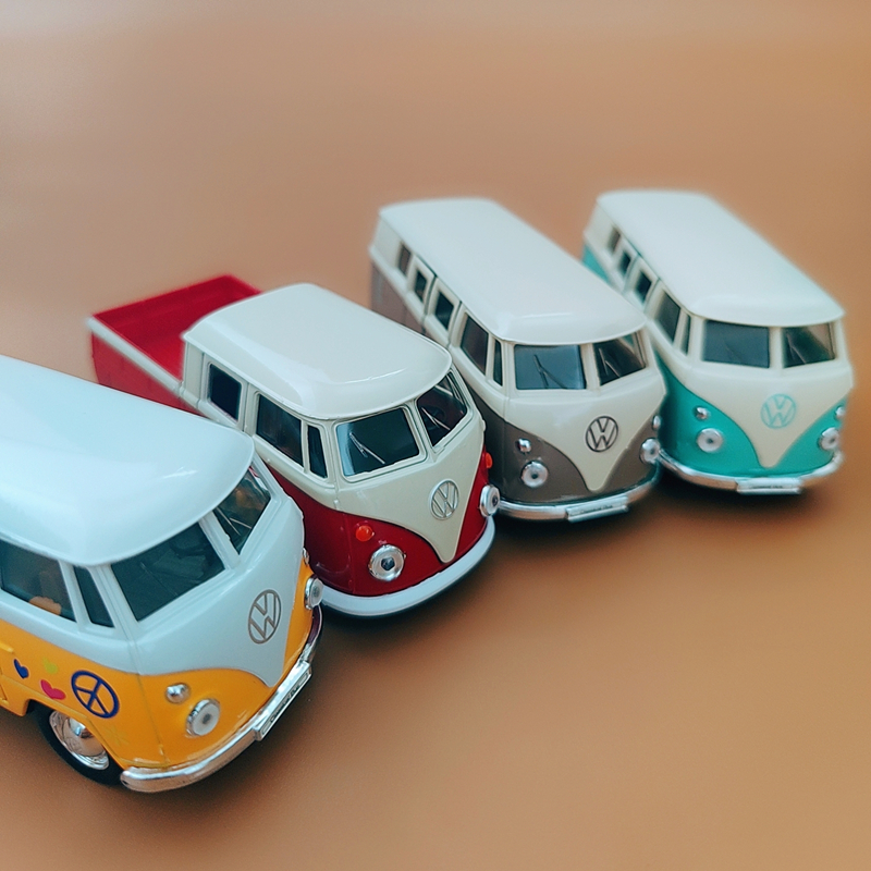 威利welly合金车模大众T1巴士1：36小汽车回力玩具车收藏男孩礼物
