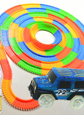 电动小汽车轨道车小男孩拼装轨道小火车套装玩具车3-8岁儿童礼物