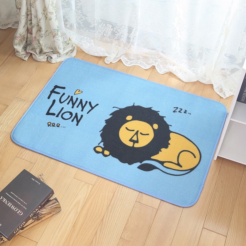 湛蓝家品卡通地垫动物卧室儿童可爱爬行垫床边毯门垫进门玩具脚垫