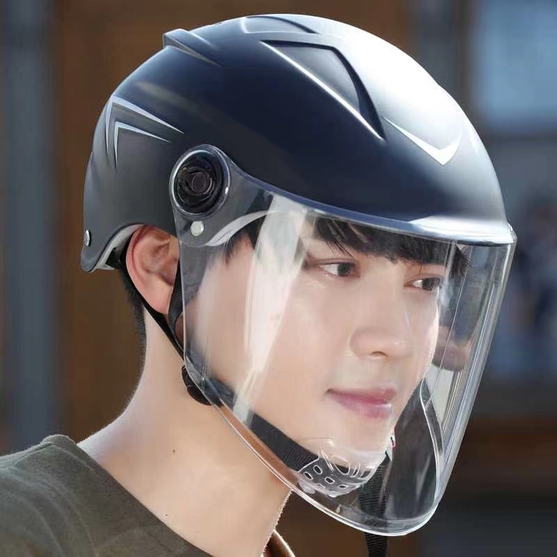 3C认证四季电动车电瓶摩托车头盔男女款夏季防晒紫外线轻便式半盔