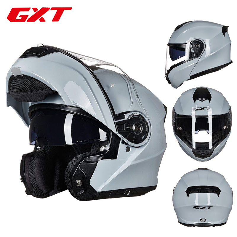 GXT揭面盔摩托车头盔男女士全盔冬季保暖赛跑机车安全帽四季通用