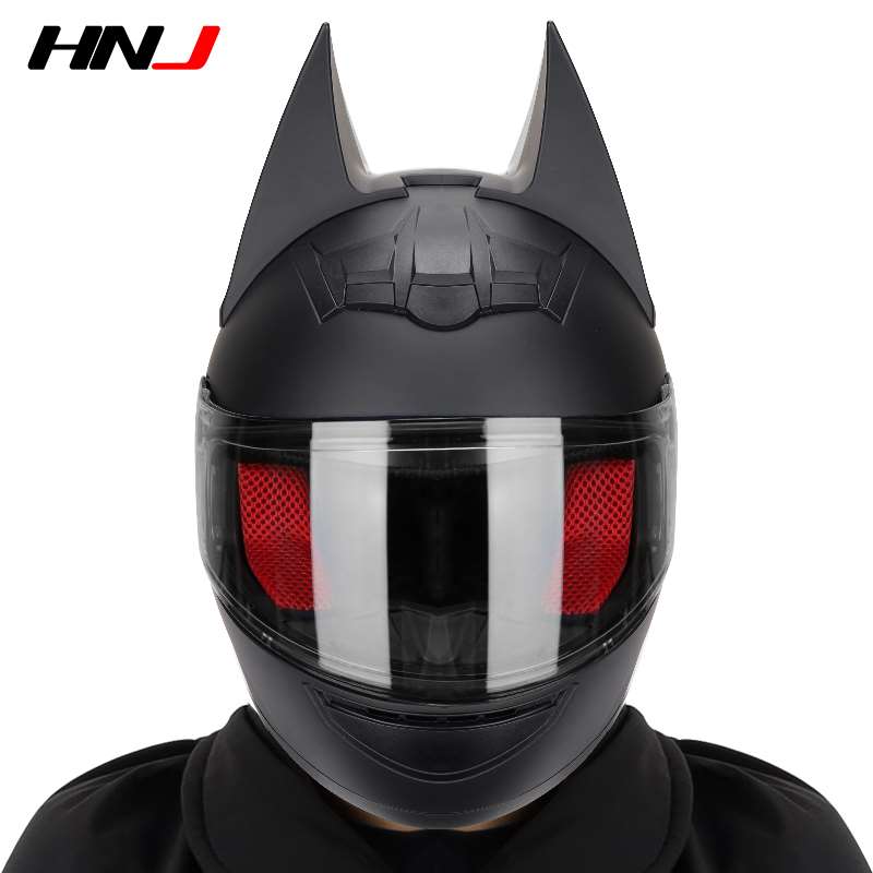 正品HNJ冬季四季通用个性骑士头盔灰电动摩托车男女机车酷全盔全