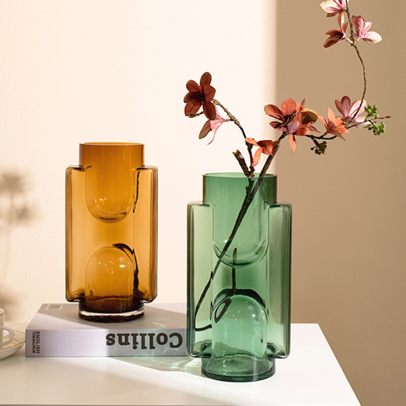 现代简约创意立体几何抽象设计师插花瓶干花客厅电视柜样板房摆设