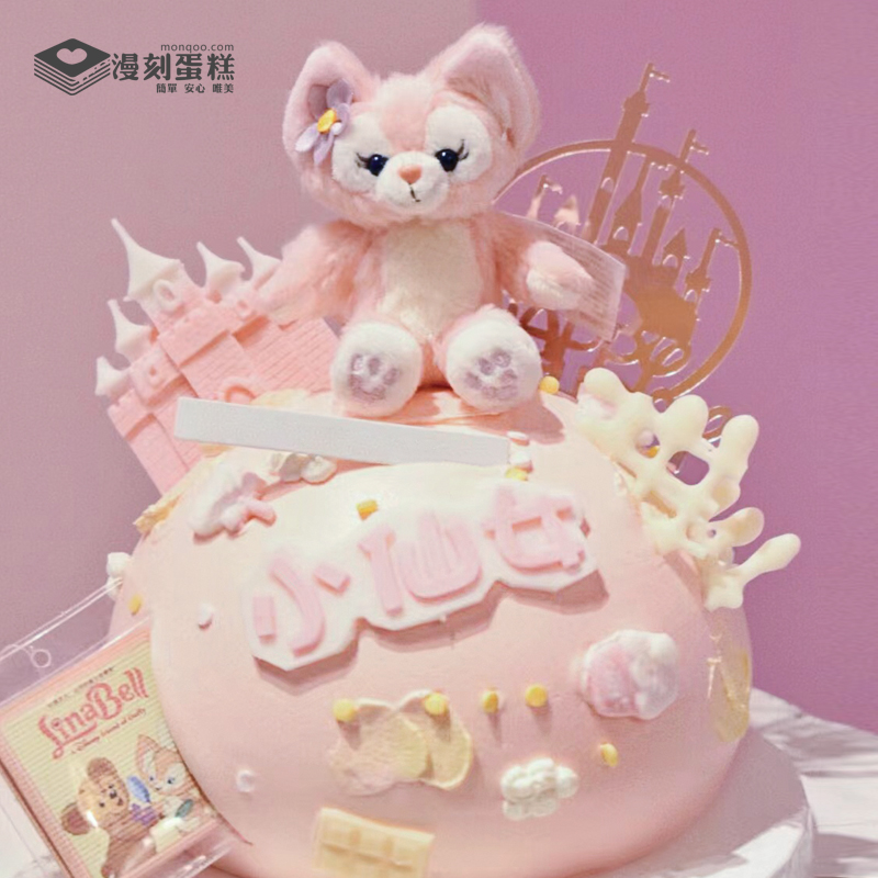 卡通紫色兔子川沙妲己贝儿动物奶油儿童生日蛋糕女孩派对上海同城