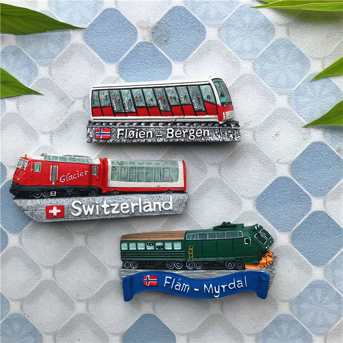 冰箱贴欧式出口瑞士瑞典树脂冰箱贴本店原创产品火车