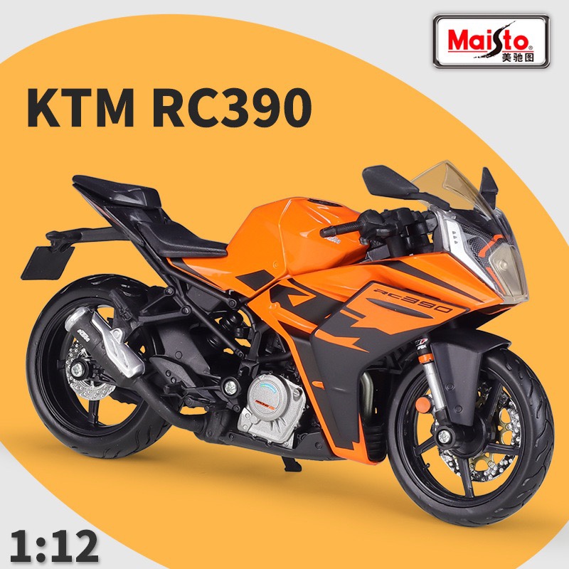 2023款KTM RC390模型1-12比列仿真机车玩具杜克390摩托车摆件