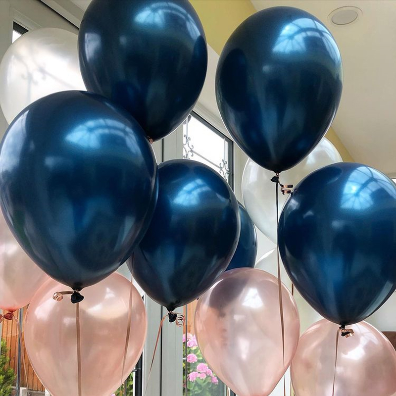 蓝色系金属气球生日派对求婚房布置场景装饰开业新年会元旦背景墙