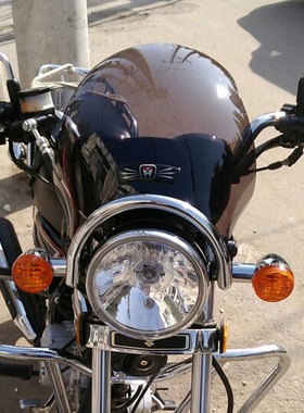摩托车圆灯挡风玻璃EN125锐猛小太子GR150天戟骏通用改装前风挡罩