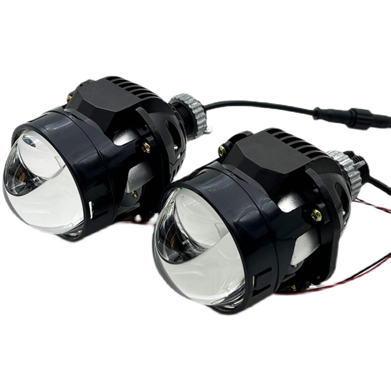 2.5寸LED双光透镜12V汽车摩托大灯升级55W矩阵式激光24V货车改装