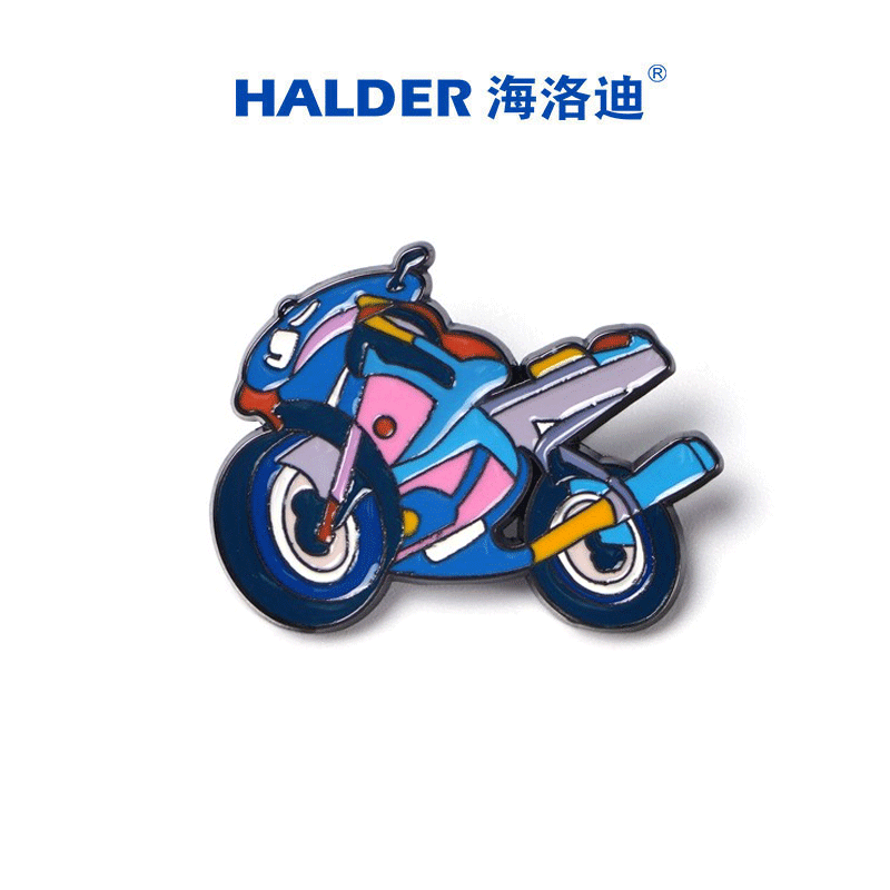 HALDER原创方程式赛车跑车摩托机车金属胸针潮牌牛仔裤男背包徽章