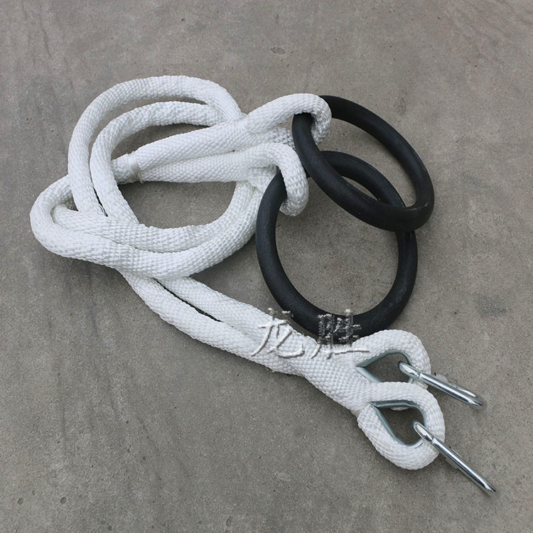 加粗安全锦纶绳吊环 家用 健身吊环 引体向上 带绳 铁制吊环