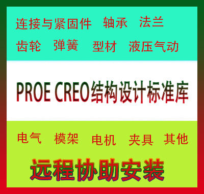 Proe5.0标准件库安装包creo零件库安装教程5.0-8.0国标零件插件
