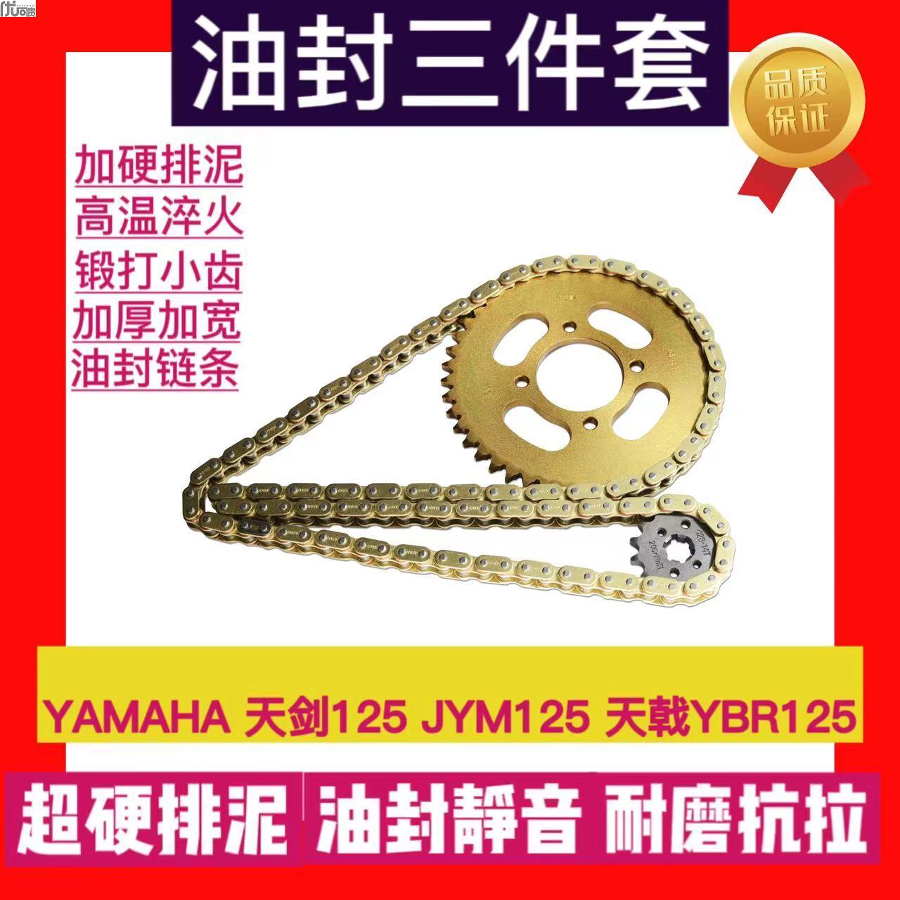 适用雅马哈天剑125 JYM125天戟YBR125摩托车油封链条齿轮牙盘套链