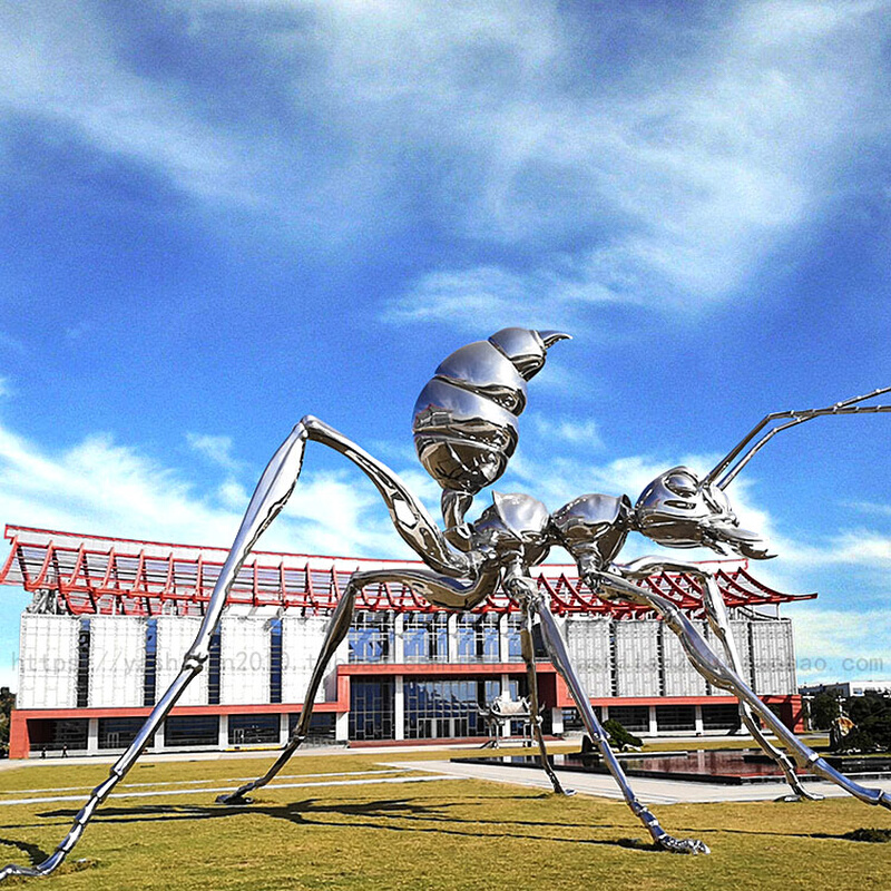 厂家定制订做不锈钢金属铁艺蚂蚁蜜蜂蝴蝶蜻蜓蚂蚱昆虫雕塑装置