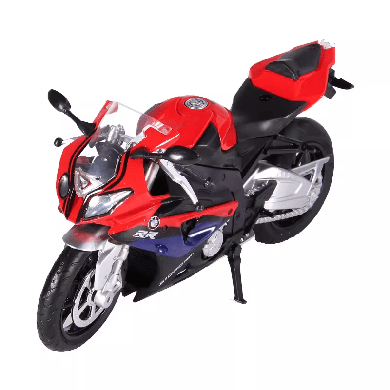 彩珀成真1：12宝马S1000摩托车合金模型灯光音效儿童玩具收藏摆件