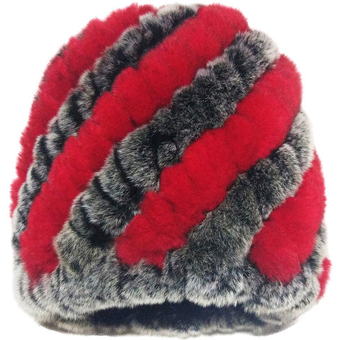 加厚皮草毛线帽獭兔毛保暖菠萝帽帽子包头女中老年编织新款秋冬季