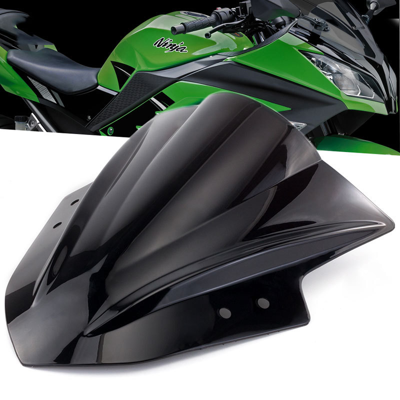 摩托车配件 挡风玻璃 黑色风挡板 适用于川崎EX300 小忍者250