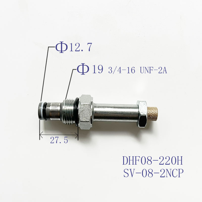 二位二通单向常闭带手动DHF08-220H SV08-2NCP-M螺纹插装电磁阀