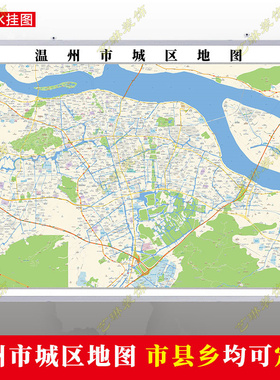 温州市2023市区地图墙贴定制城区街道图行政区划交通
