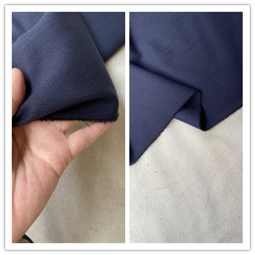 意大利产藏青色纯羊毛秋冬设计师抗皱精纺西装面料设计师套装布料