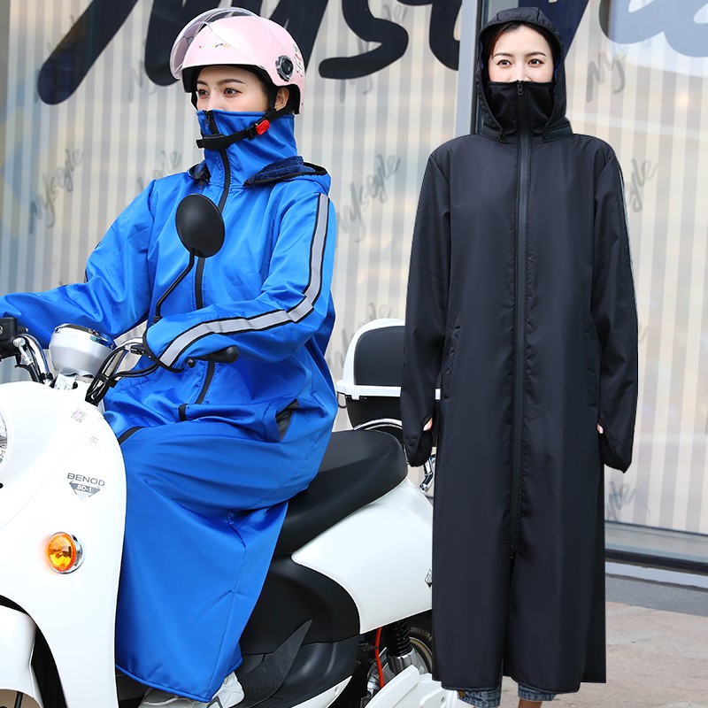 骑电动车挡风被冬季加绒加厚防寒遮雨防风衣电瓶摩托车防风罩女男