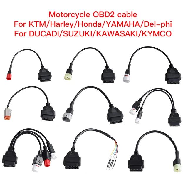 Motorcycle OBD2 Cable国四国六电喷摩托车诊断检测仪转接线插头