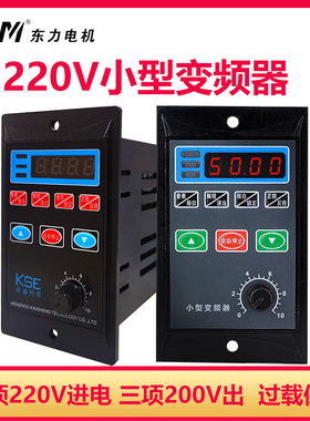 小型简易变频器交流单相220V输入三相输出220V小型变频调速器