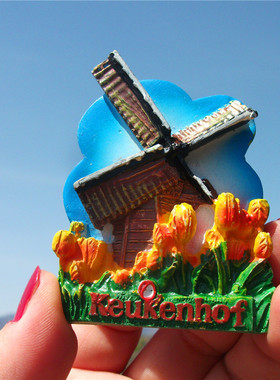 荷兰当地购买冰箱贴 HOLLAND 库肯霍夫公园郁金香与风车 超美