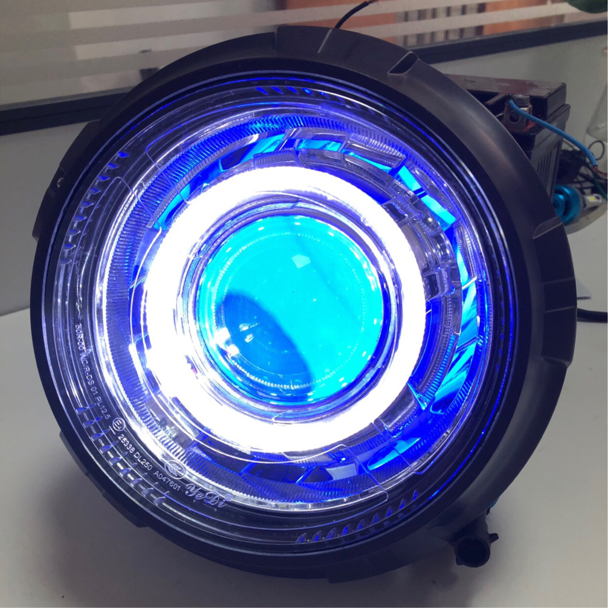 适用于铃木DL250大灯改装摩托车LED透镜 疝气灯泡天使恶魔眼总成