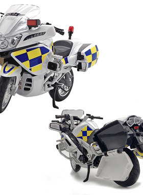 1:12仿真警察巡逻国宾摩托车合金模型  带声光玩具车摆件儿童车模