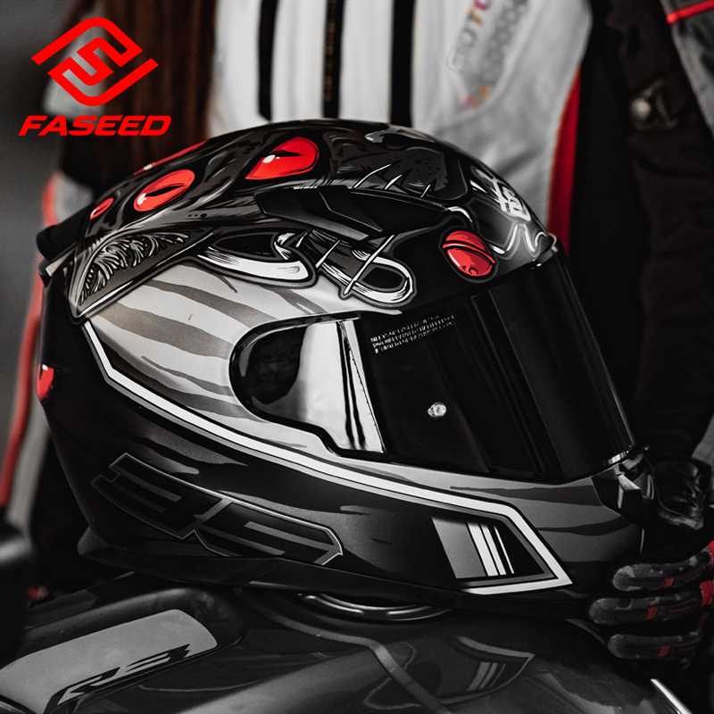 新款FASEED摩托车头盔男女机车全盔816复古安全帽3C认证赛车夏季
