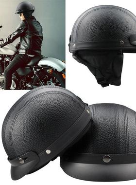 摩托车头盔复古半盔 哈雷机车遮阳防晒头盔户外骑行防护头盔