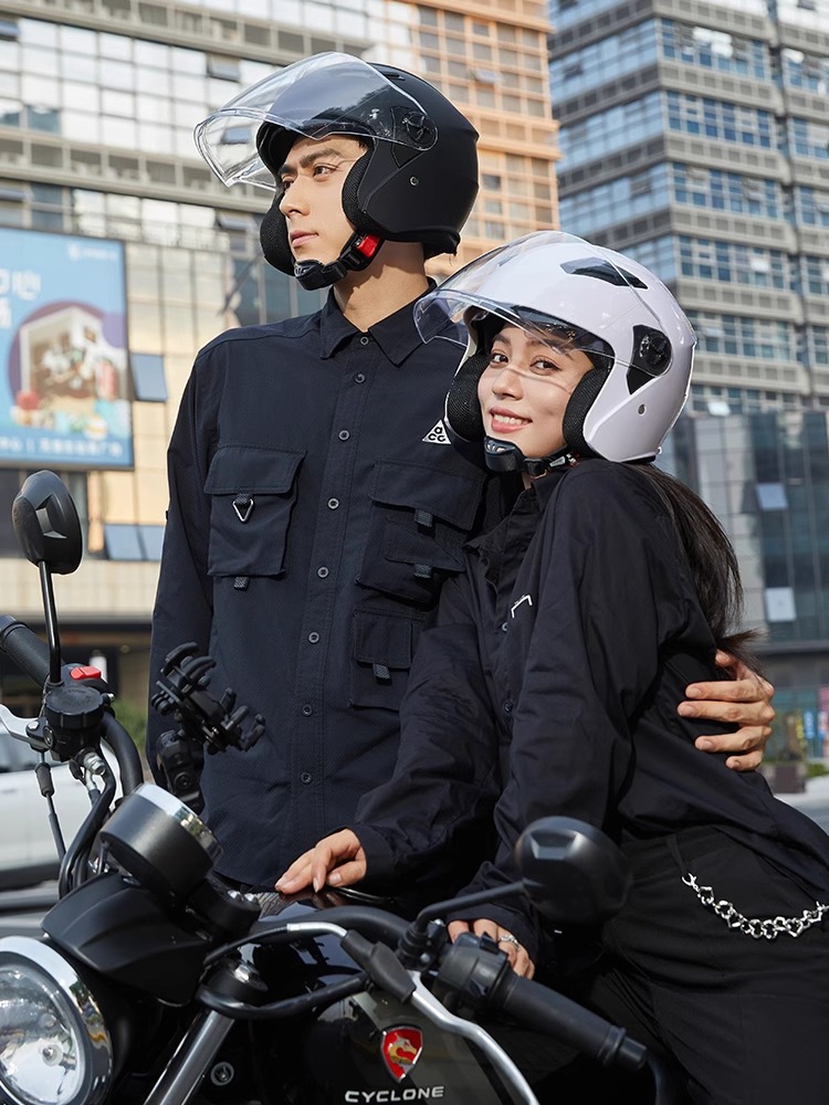 3C认证摩托车电动车头盔四季通用男女冬季复古半盔防晒骑行安全帽