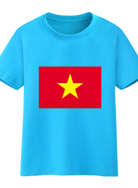 越南国旗T恤男童短袖女儿童大中小学生班服运动会比赛球衣文化衫
