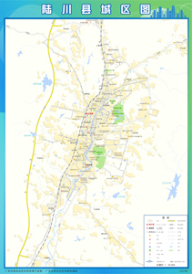 陆川县城区图梧州市蒙山县地图打印定制行政区划水系交通地形卫星