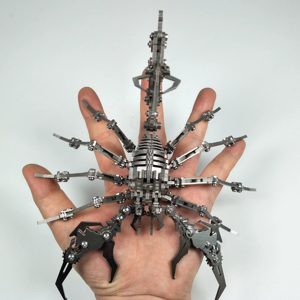 朋克风钢魔客3D立体金属拼图钢魔兽蝎子王蝎子拼装玩具摆件礼物