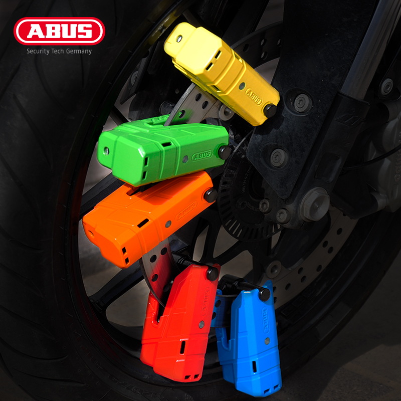 ABUS摩托车锁适用于宝马川崎重型机车碟刹锁防盗锁3D报警便携