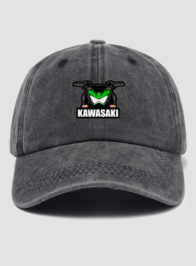 Kawasaki川崎忍者H2机车摩托车帽子棒球帽男女新款软顶鸭舌帽遮阳