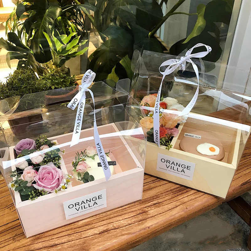 透明蛋糕盒插花盒鲜花花束包装盒pvc盒创意水果礼品盒盒子材料
