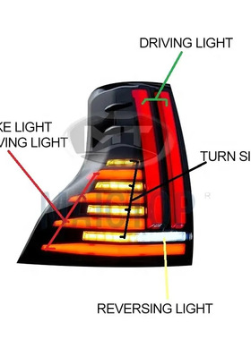 适用于2014-2020年款丰田普拉多霸道尾灯改装LED后尾灯