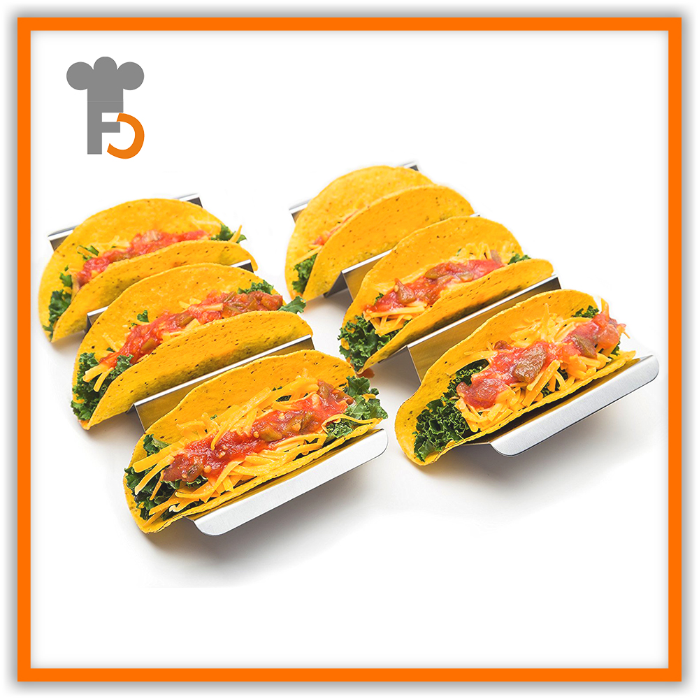 不锈钢304塔可薄饼架墨西哥玉米卷定型夹子创意餐具家用油炸taco