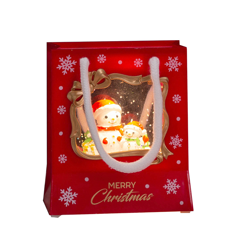 圣诞节装饰品复古小马灯手提小油灯礼物圣诞老人雪人风灯摆件礼物