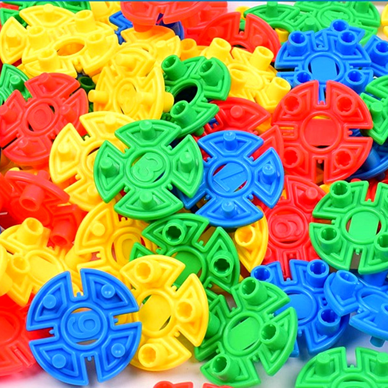 塑料拼插拼装积木大号数字圆片雪花片幼儿园儿童益智桌面玩具