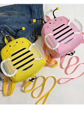 韩版儿童包 2020新款双肩包可爱蜜蜂防走失背包潮 幼儿园女童书包