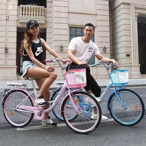 实心轮胎自行车24寸大成人男女式初中学生22寸单车轻便带娃上班族
