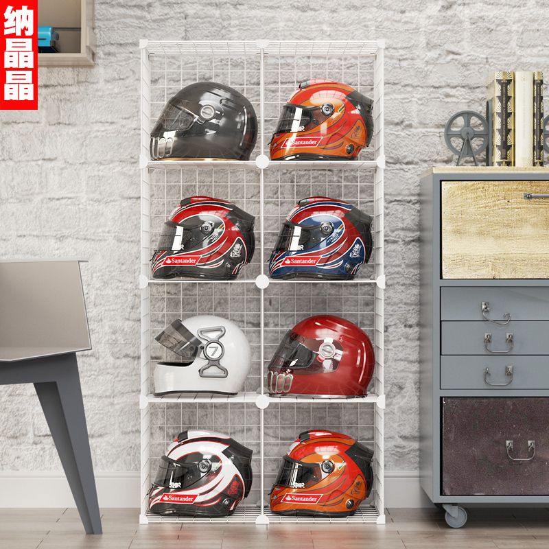 摩托车头盔架子家用放帽子的放置架收纳柜安全帽铁艺支架墙置物架