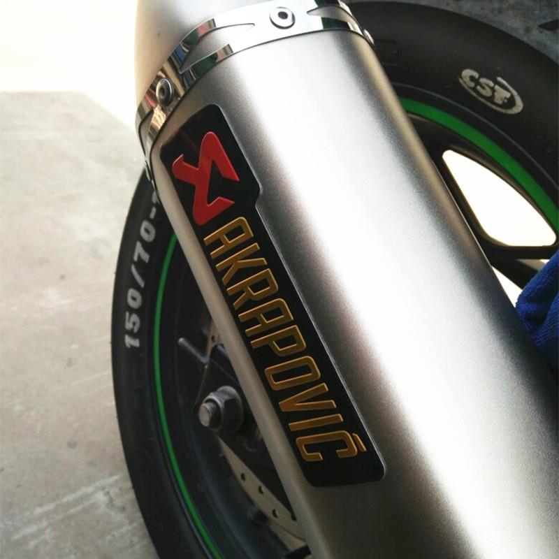 摩托车踏板跑车改装装饰排气管车标耐高温贴纸个性金属铝合金贴花