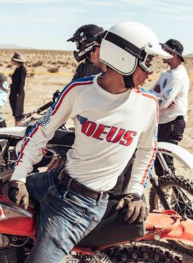 新款复古摩托车机车服透气T恤拉力赛越野赛车服摩旅骑行服速干衣