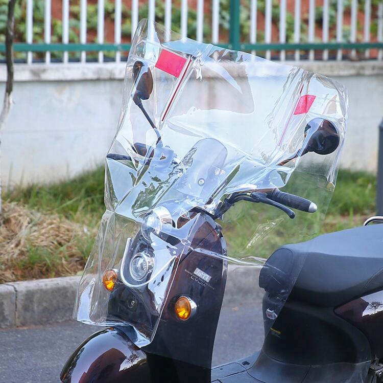 电动车摩托车前挡风塑料PC加高加宽透明挡风板风挡V罩挡雨板三轮