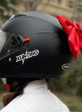 电动车蝴蝶结网红装饰头盔头盔蝴蝶结摩托车,红色小配件可爱女生
